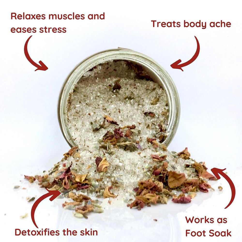 Vishisht Natural Rose Lavender Bath Salts- 250 Grams (Pack of 5)