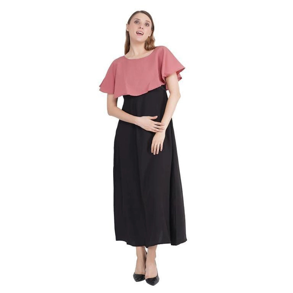 O Madam Crepe Solid Dress (4)