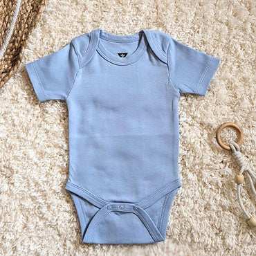 Organic Cotton onesie -Light Blue 1-2