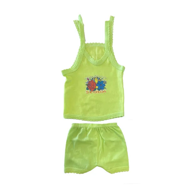 Pitha Garments New Born Baby Jabbla Top Tie Type Green