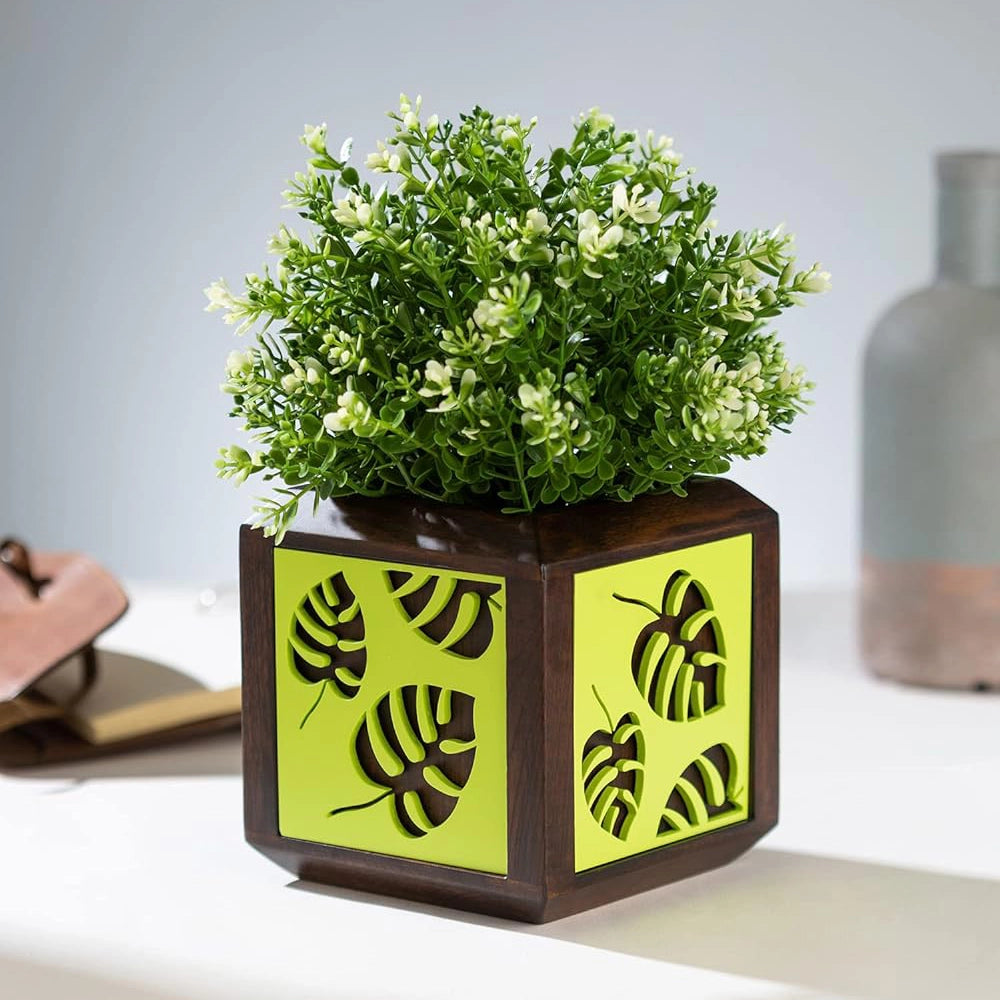 Point of Hue QUBO Gooseberry Green Leaf Planter Pot.2