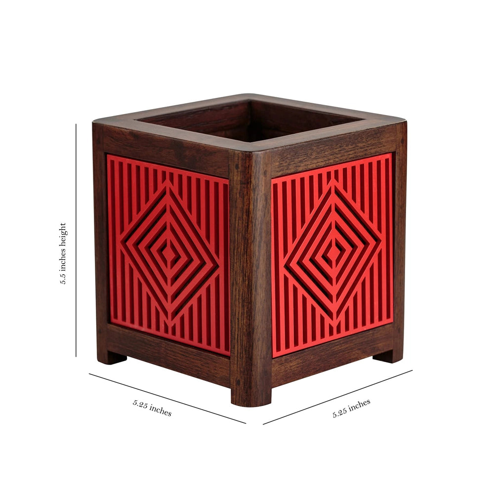 Point of Hue QUBO Pure Red Liner Planter Pot.3