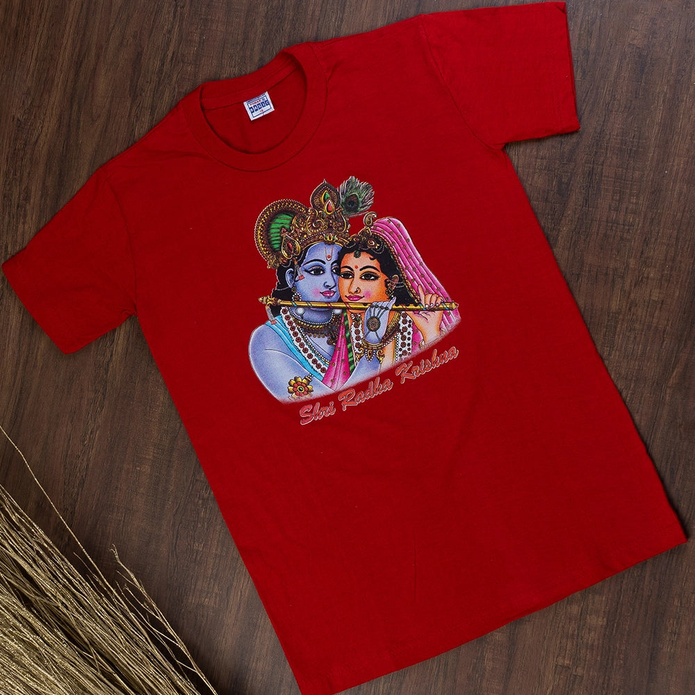 Powermerc Awesome Radha Krishna Printed T-Shirt for Boys (Pack of 10)