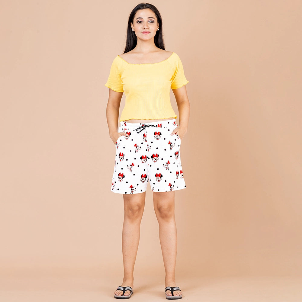 Powermerc Brown Mickey Printed Shorts-1
