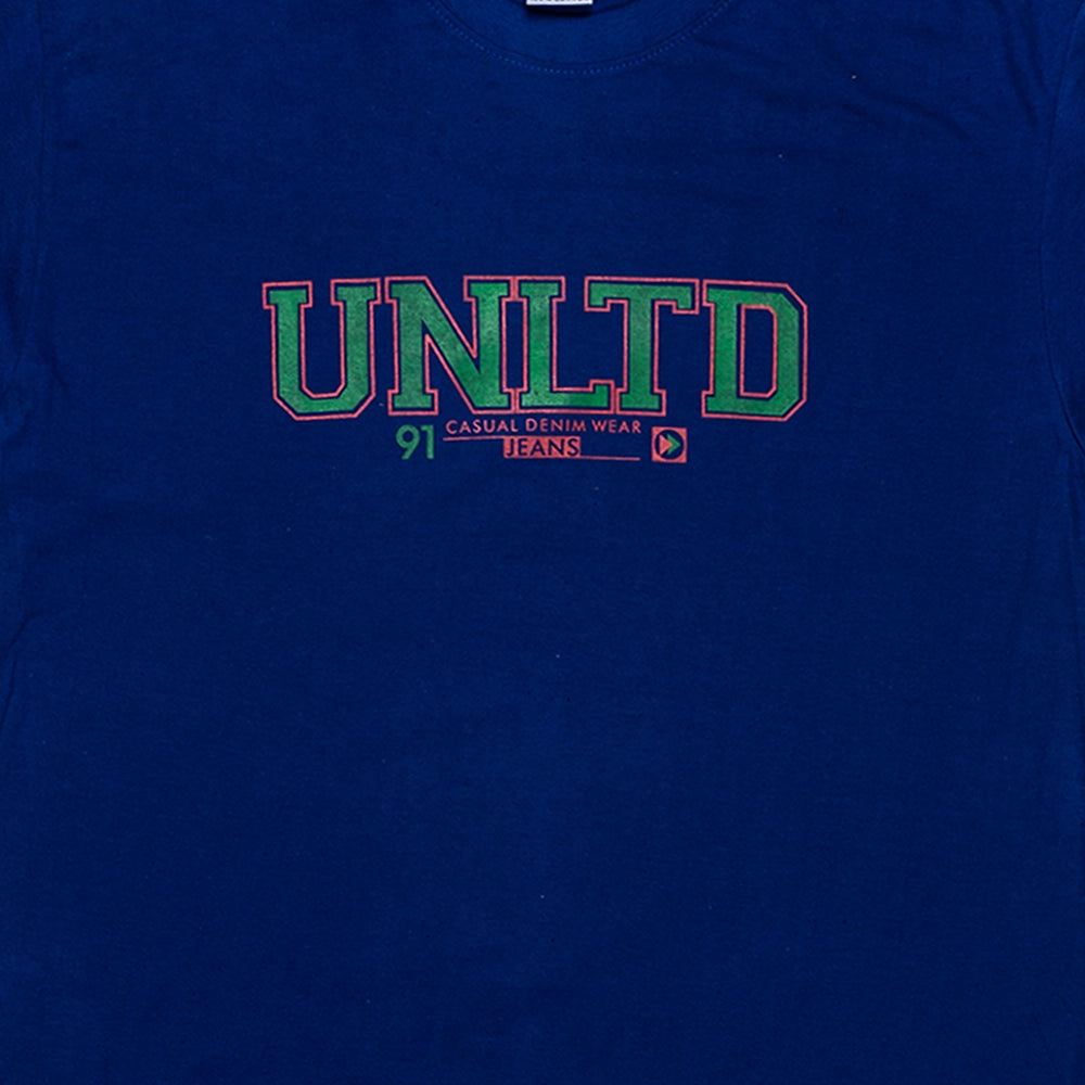 Powermerc Cotton Chest Printed T-shirts for Men-Royalblue-2