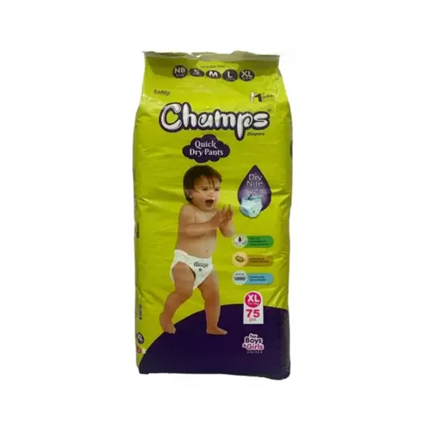 Champs Quick Dry Pants With Super Absorption - 4 to 8 Kg, 75Pcs/ Pack