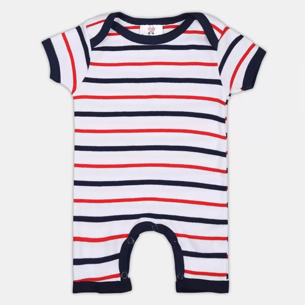 Romper For Baby Boys & Baby Girls Printed Cotton Blend (Blue, Pack of 3)-4