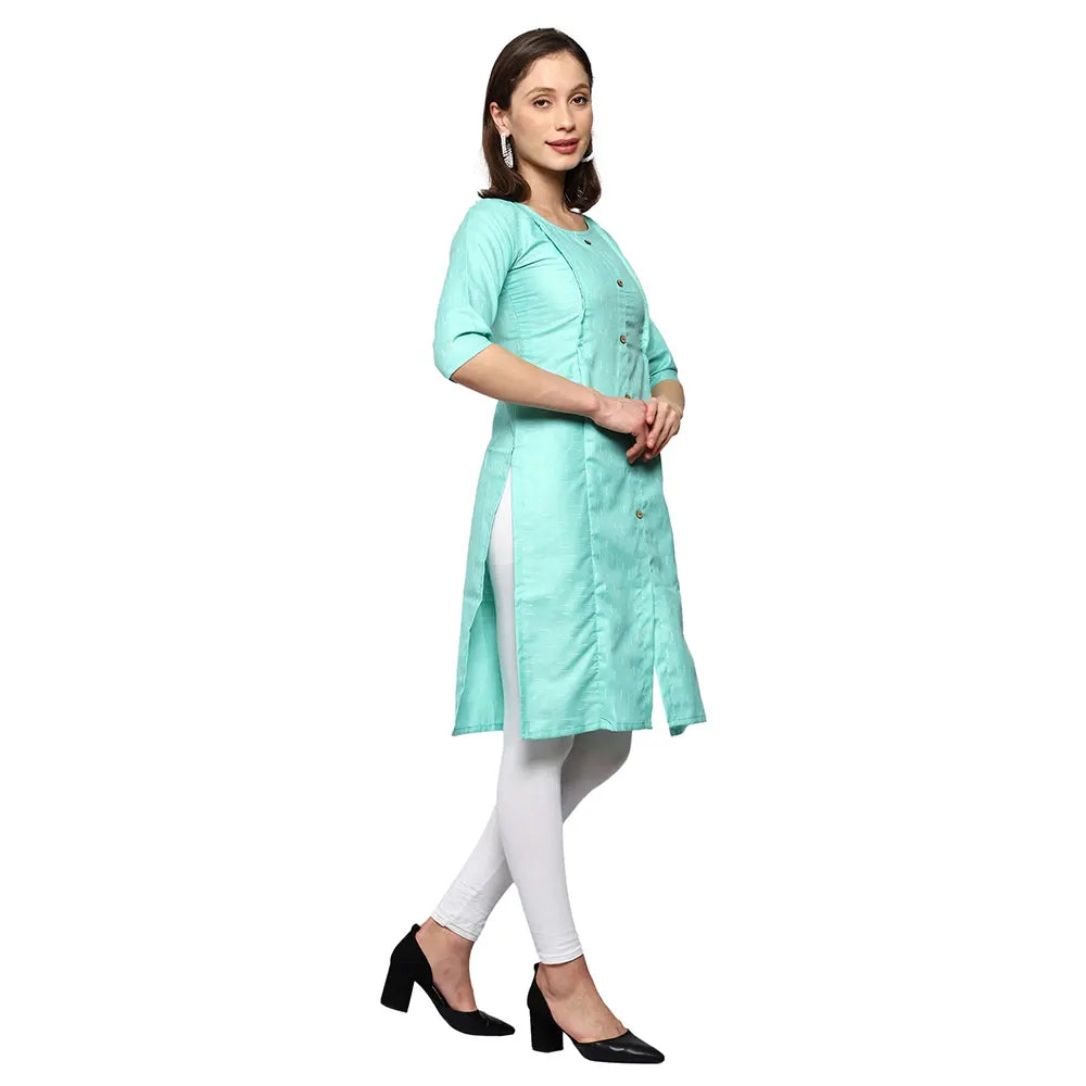 SUSHIL APPARELS STRAIGHT METERNITY KURTI (AQUA)-4