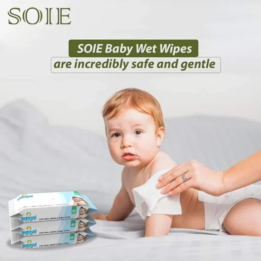 Soie White Baby Wet Wipes (80pc)-2