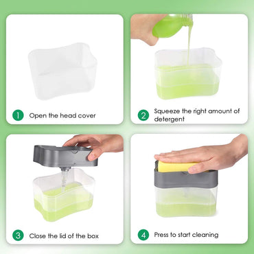 THE RISING SUN Refillable 2 in 1 Manual Dish Liquid soap Dispenser-2