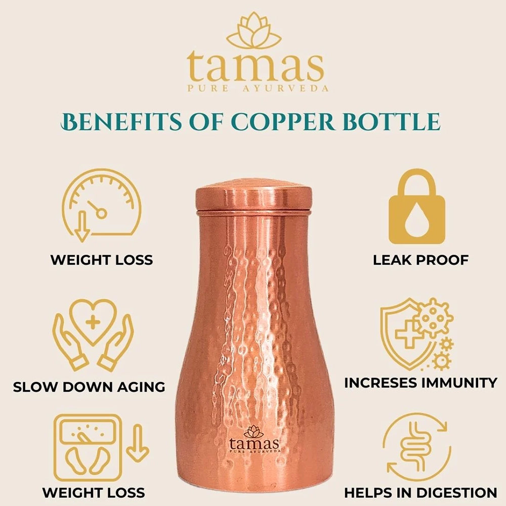 Tamas Pure Ayurveda Antique Water Jar Copper-900 ml-5