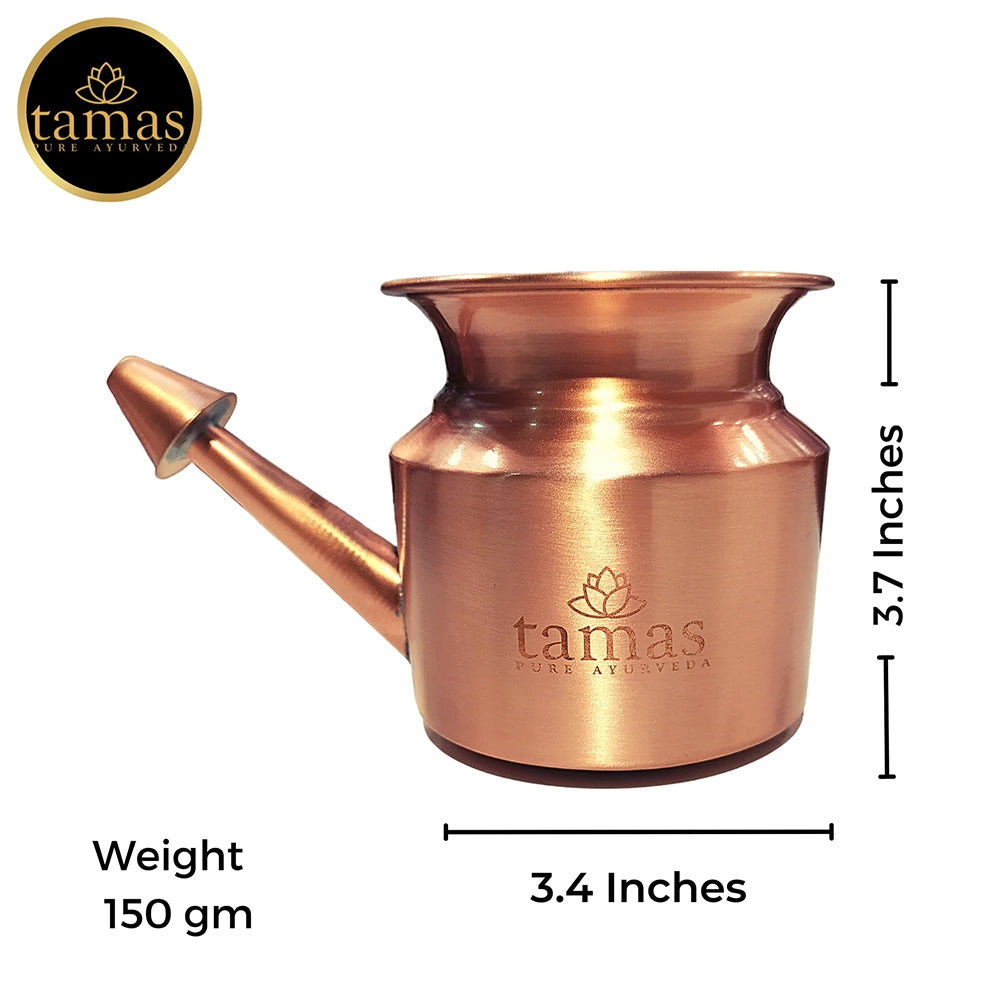 Tamas Pure Ayurveda Copper Jal Neti Pot- 400ml (Pack of 3)