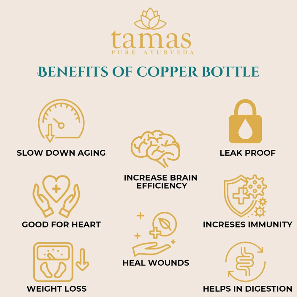 Tamas Pure Ayurveda Q7 Meena Water Bottle Copper950ml-4