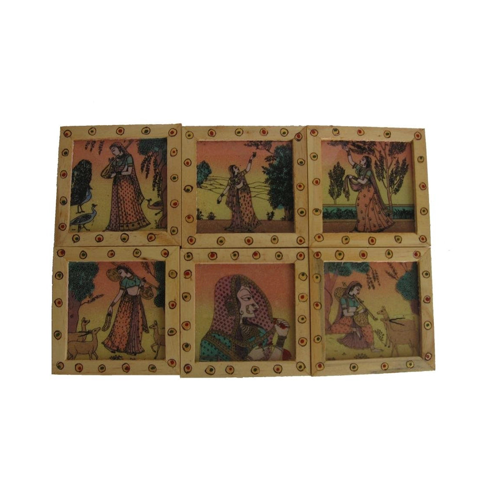 Unique Coaster Set With Gemstone Painting 1