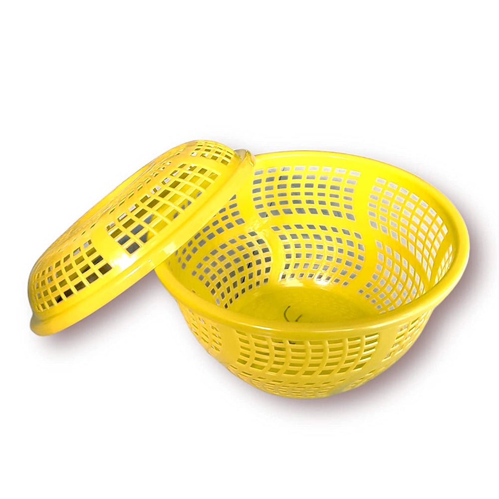 Fruit and Vegetable Storage Basket with Net Cover, Plastic Fruit Basket, Plastic Vegetable Basket (Pack of 50)