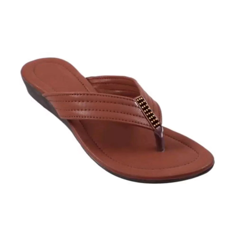 INDI CRAFT FASHION Women Brown Wedges Sandal (Pack of 6 Pairs)