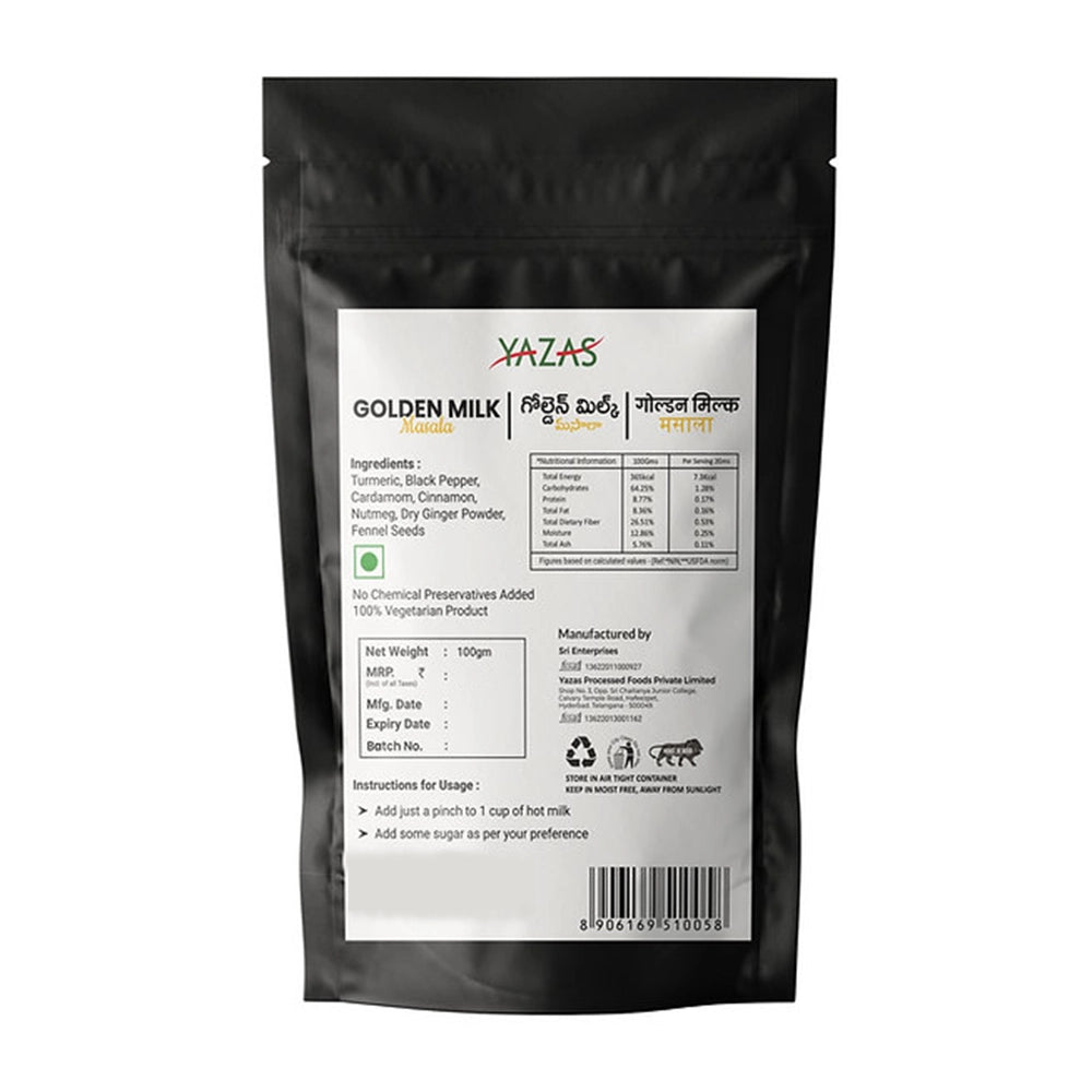 YAZAS Golden Milk Masala powder pack of 10 .2