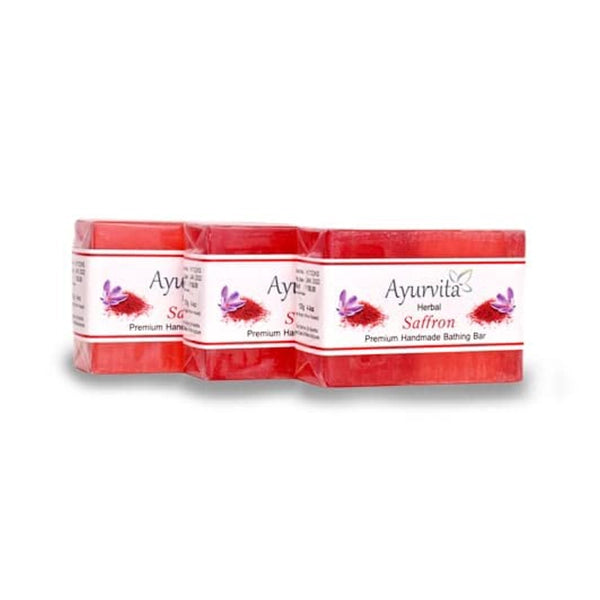 A H Handmade Saffron Soap Bathing Bar 125 gram -2