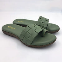 Vank Fashion Women Flat Sandals Casual Slip-On Flats For Ladies Stylish, Trendy And Comfortable Footwear For Everyday Wear (Color Green, Black, Tan) (Pack of 5 Pairs)