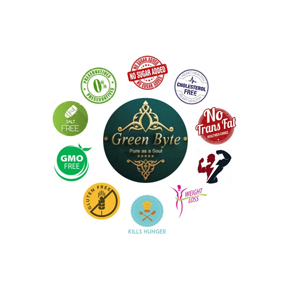 Green Byte Almond Butter Honey Sweetened Crunchy - Premium 350 Grams (Pack of 5)