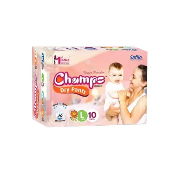 Baby Dry Pants Diapers (Large, 10 Diapers) - L  (10 Pieces)-1