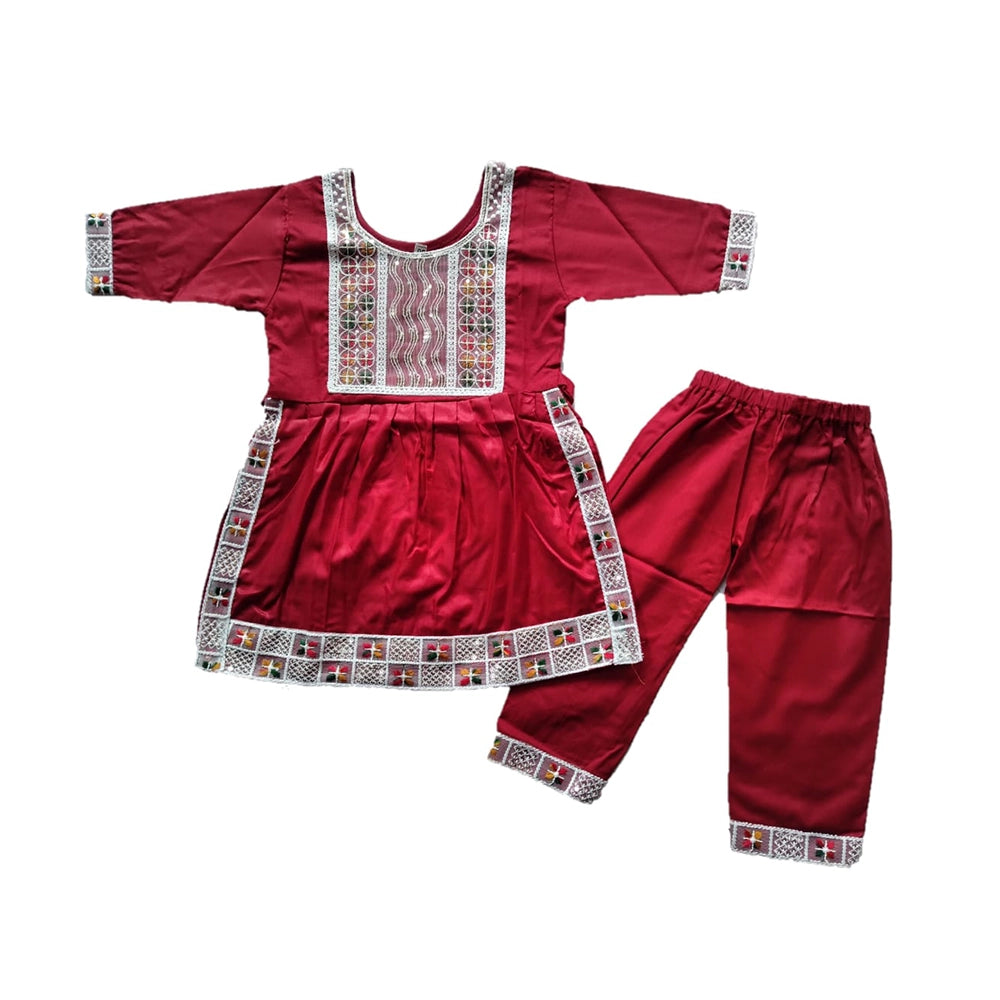 SD Garments Baby Girls Cotton Casual Kurta Pyjama Set (Pack of 12 Sets)
