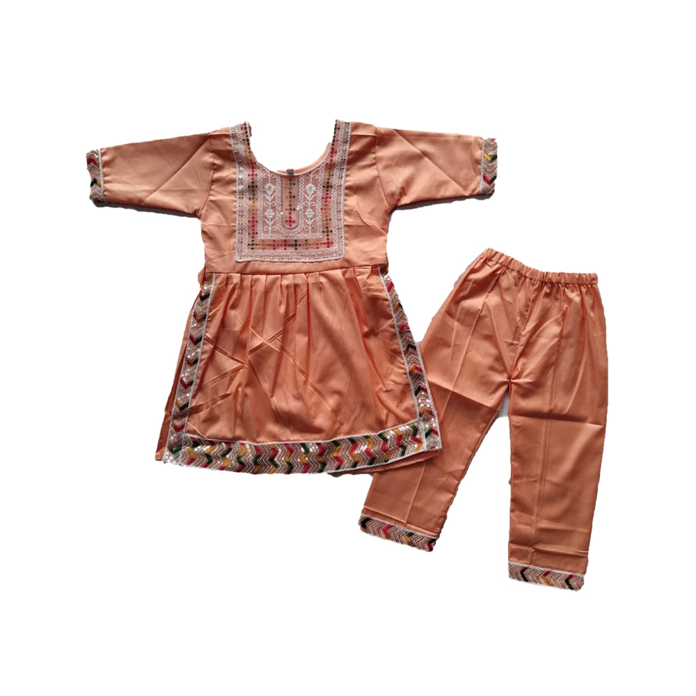 SD Garments Baby Girls Cotton Casual Kurta Pyjama Set (Pack of 12 Sets)