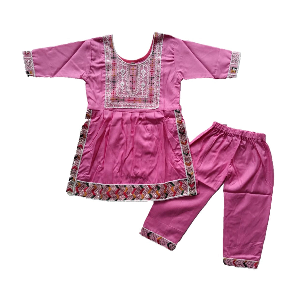 SD Garments Baby Girls Cotton Casual Kurta Pyjama Set (Pack of 12 Sets)
