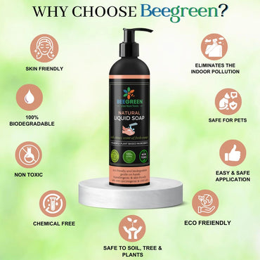 BeeGreen Natural Liquid Soap Orange/ Eco-Friendly &amp; Biodegradable /Safe For Sensitive Skin- 500ml (Pack of 6)