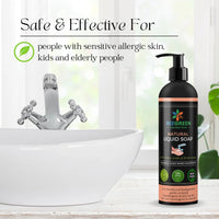 BeeGreen Natural Liquid Soap Orange/ Eco-Friendly &amp; Biodegradable /Safe For Sensitive Skin- 500ml (Pack of 6)