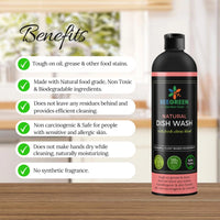 BeeGreen Eco-Friendly &amp; Biodegradable Natural Dish Wash Liquid Soap- 500ml (Pack of 6)