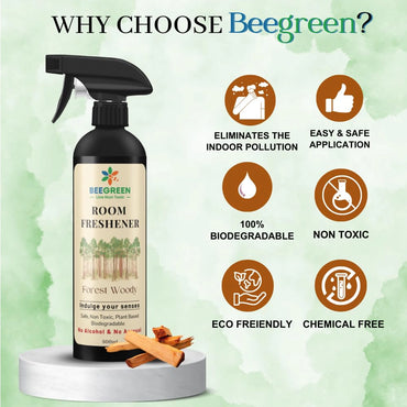 BeeGreen Room Freshener Forest Woody Fragrance- 500ml (Pack of 6)
