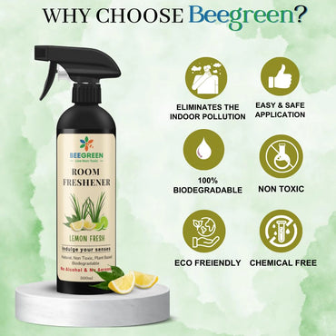 BeeGreen Room Freshener Lemon Fresh/ Lemon Fragrance- 500ml (Pack of 6)