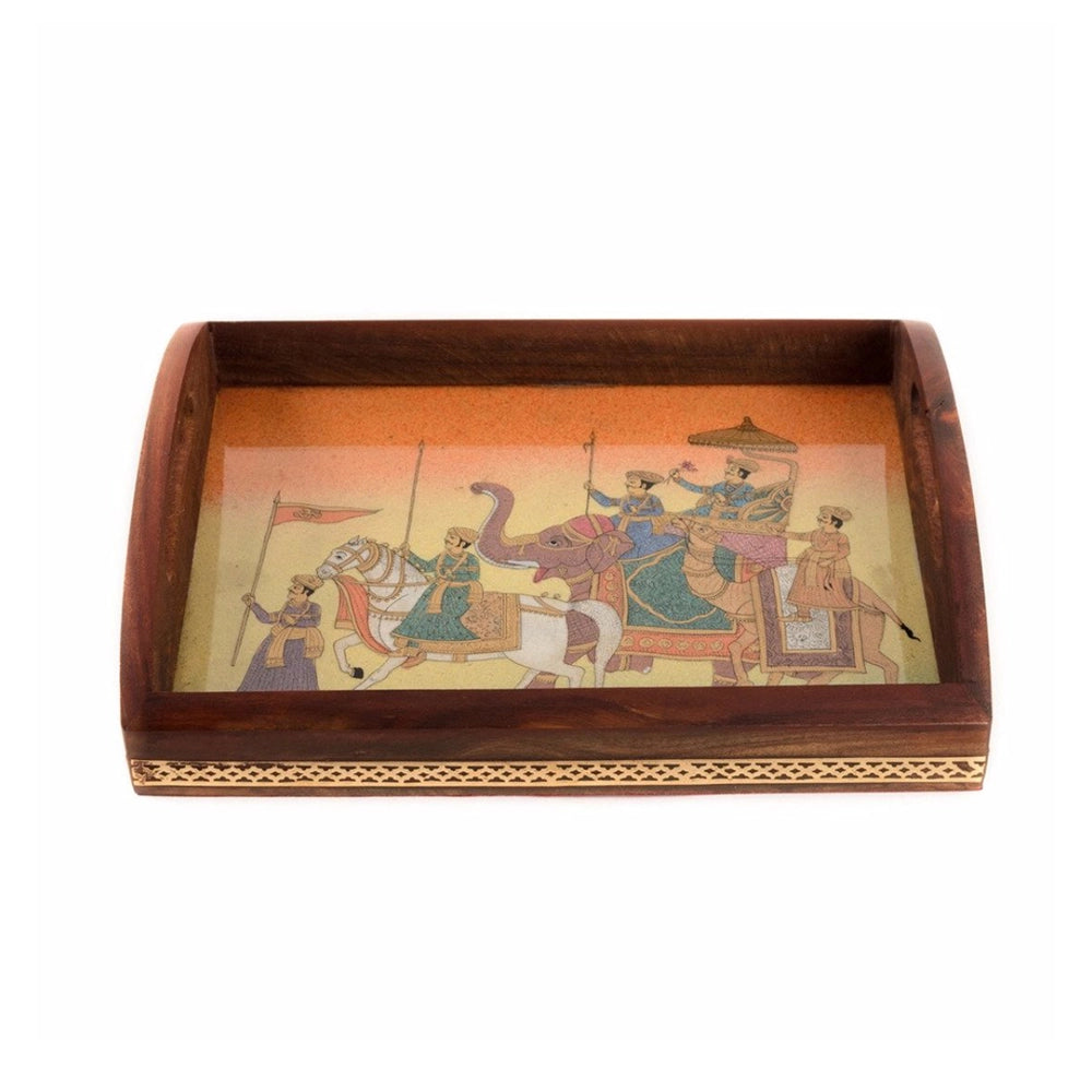 Corporation Wooden Gems Stone Serving Tray