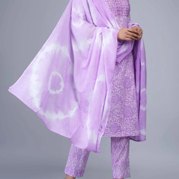 Cotton Kurti Pant Dupatta-3