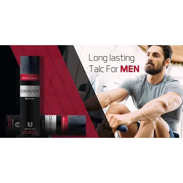 DENVER Black Code Talcum Powder 300gm x Scented Talcum Powder