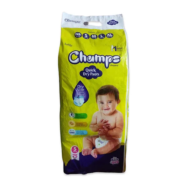 Champs Quick Dry Pants With Super Absorption - 4 to 8 Kg, 75Pcs/ Pack
