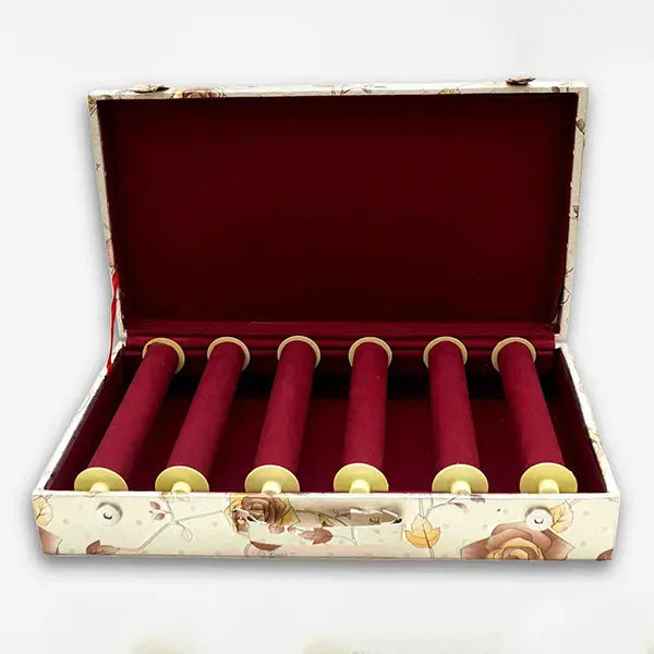 Fashco 6 Pipe Bangle Box Rose Printed-4