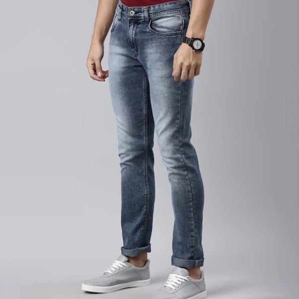 Ferdi Men Slim Fit Mid-Rise Jeans-Light Blue-3