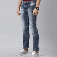 Ferdi Men Slim Fit Mid-Rise Jeans-Light Blue-3