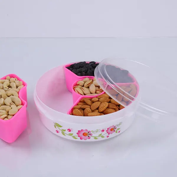 GC-Plastic Square 4 Sections Multipurpose Dry Fruit Dabba Box Set-2 (1)