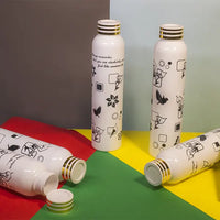 GC-fridge bottle Crystal Clear White printed Water Bottle 1 litre 4-1 ( (4)
