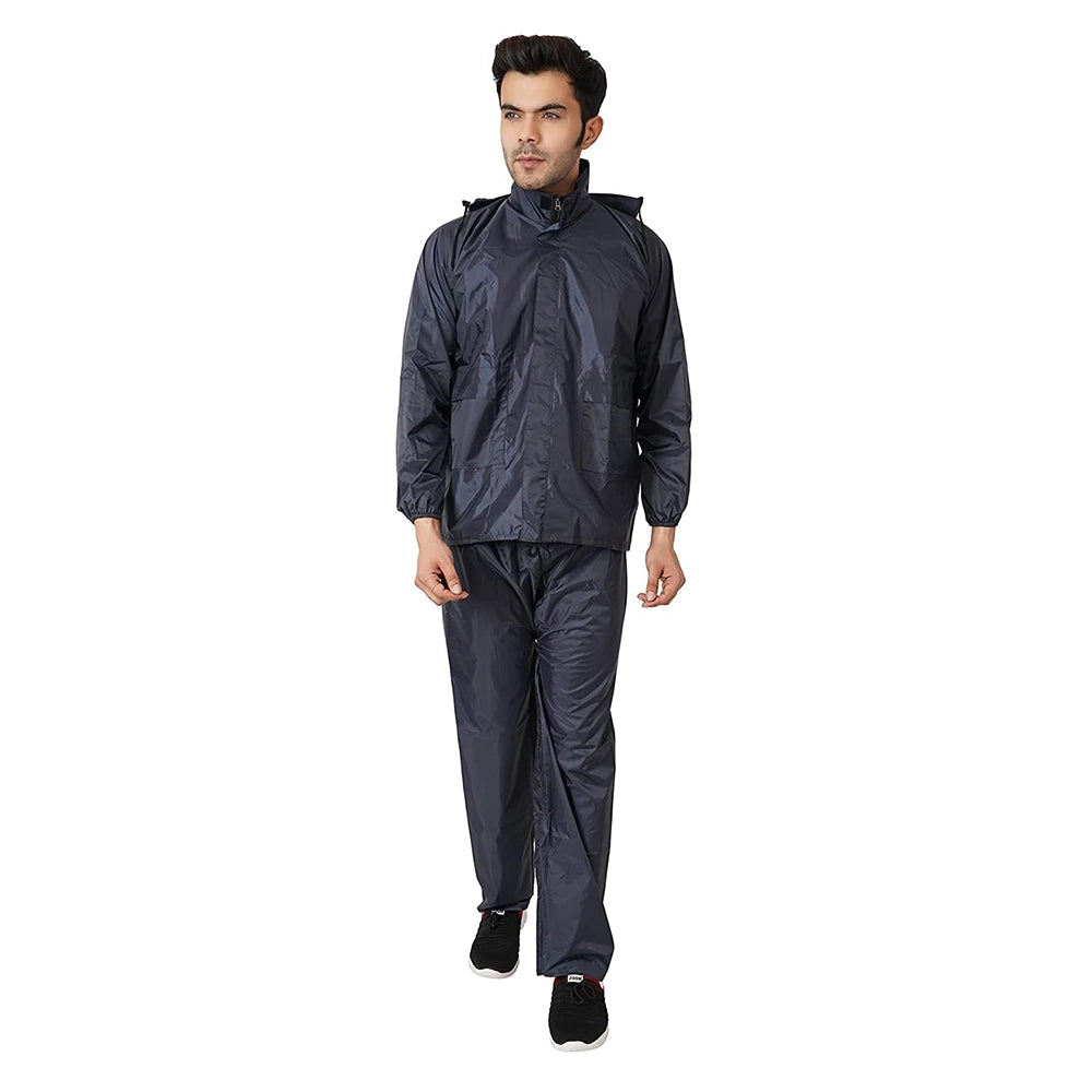 IIVAAS Men's Raincoat with Adjustable Hood blue-1
