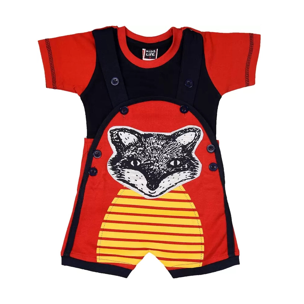 KIDZLIFE Dungarees Red