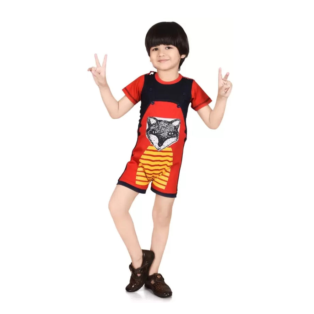 KIDZLIFE Dungarees Red (2)