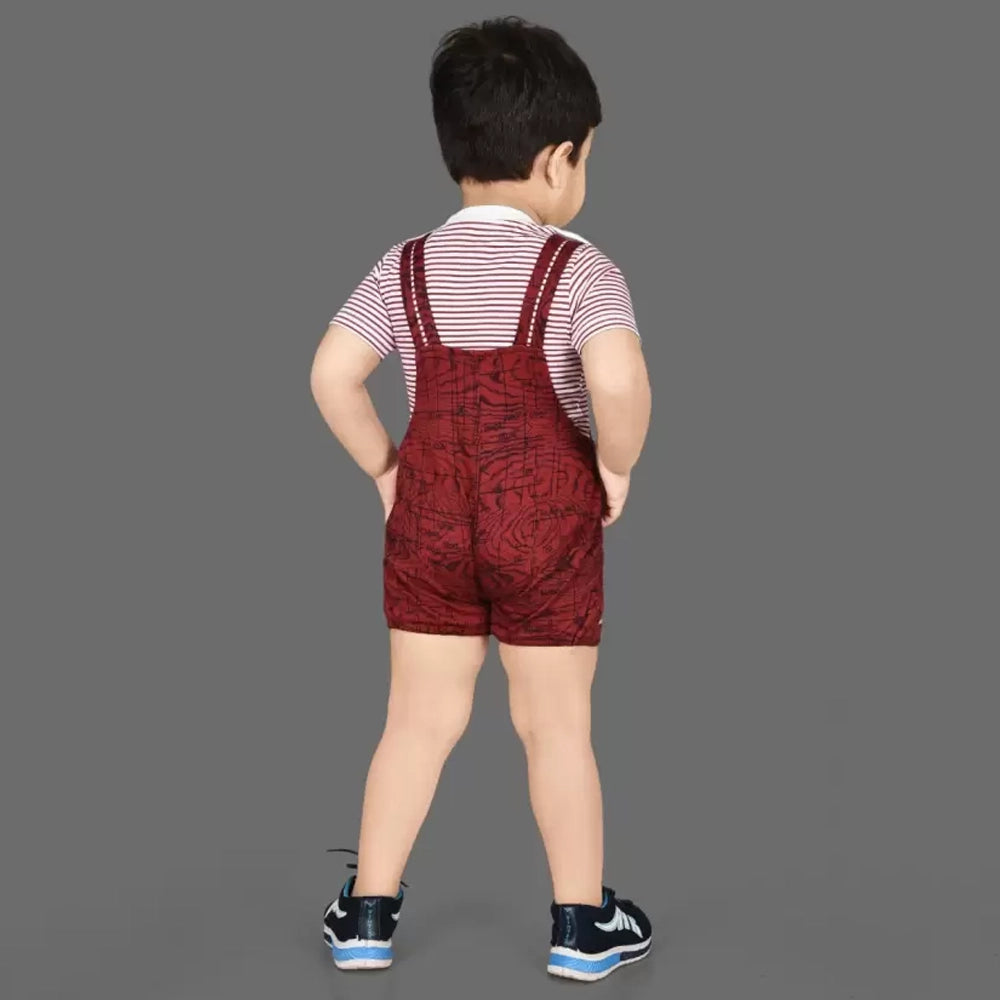 KIDZLIFE Dungarees set Maroon (3)
