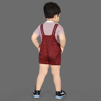 KIDZLIFE Dungarees set Maroon (3)