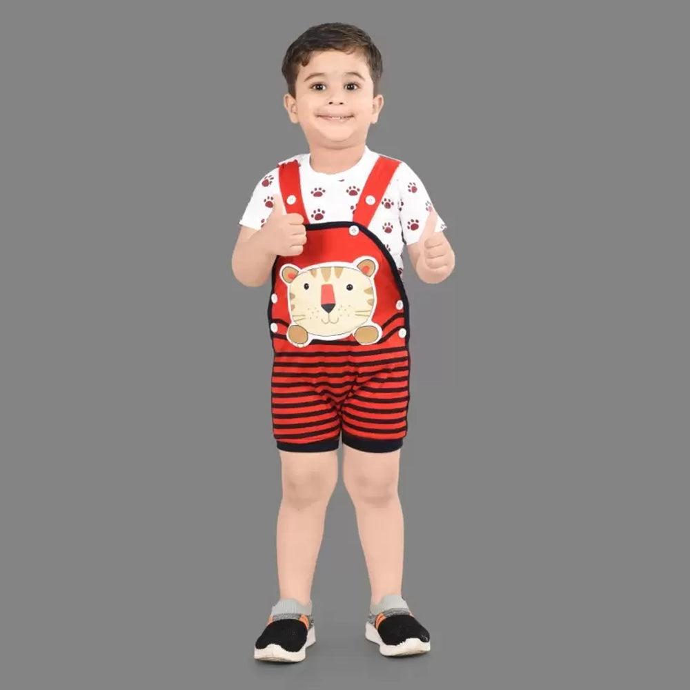 KIDZLIFE Dungarees set Red (1)