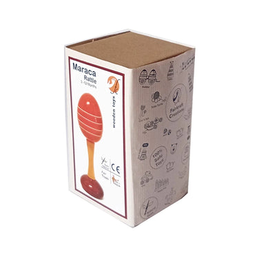 Maraca Rattle (Red) Wooden rattle Toys-2