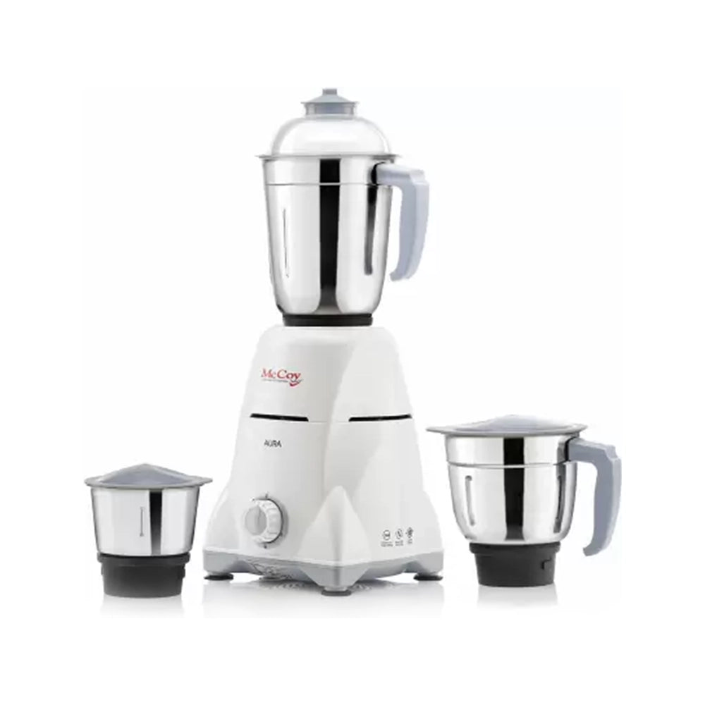 McCoy AURA 750-Watt Mixer Grinder, White, With 3 Stainless Steel Jars / Pack (4 packs)